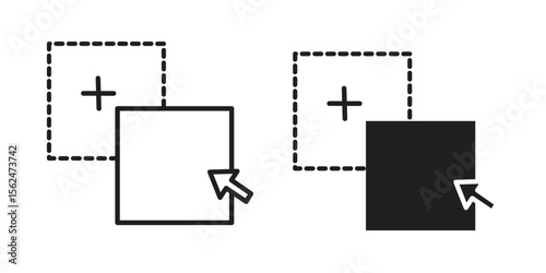 Drag and drop icon Black and White Vector Graphic