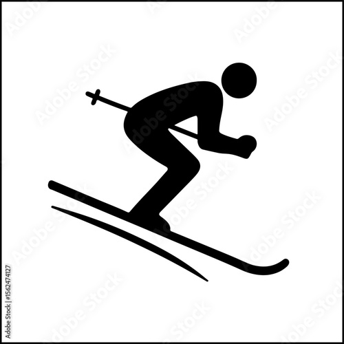 Person skiing downhill silhouette icon