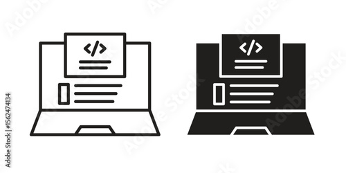 Front end icon Black and White Vector Graphic