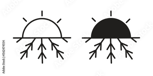 Hot and cold icon Black and White Vector Graphic