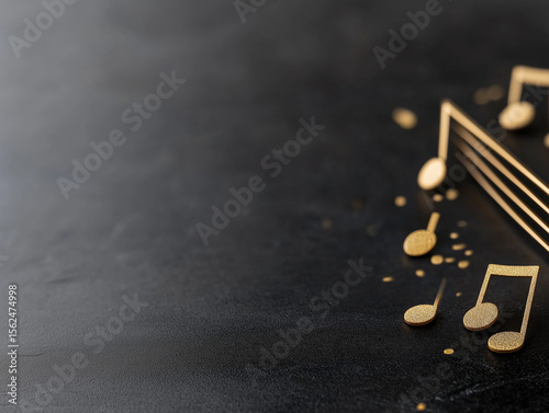 Wallpaper Mural Elegant gold notes in music composition with luxury and harmonic design background Torontodigital.ca