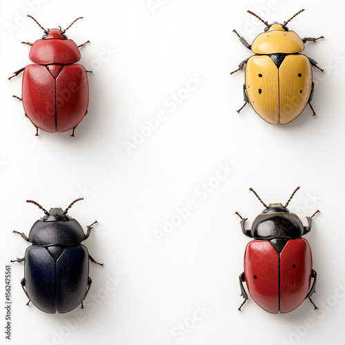 Colorful beetles and insects with unique patterns and exoskeletons in nature photography photo