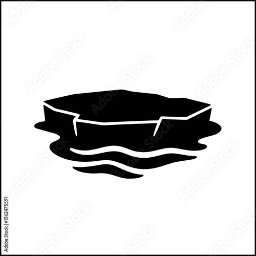 Ice floe silhouette icon