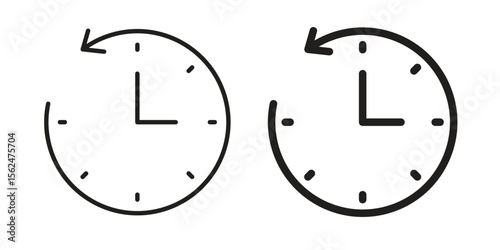 Past icon Black and White Vector Graphic