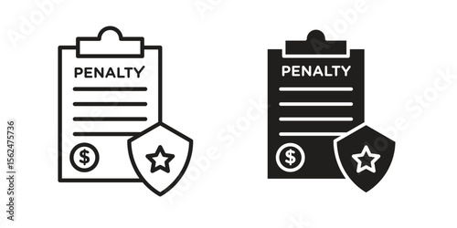 Penalty icon Black and White Vector Graphic