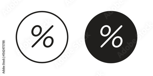 Percent icon Black and White Vector Graphic