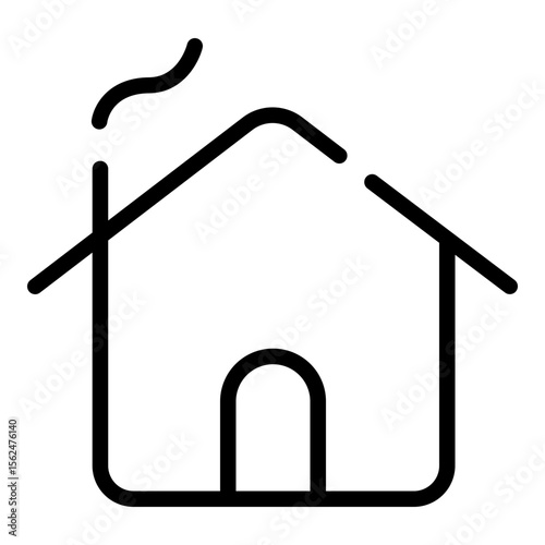 Cottage Countryside House Line Icon