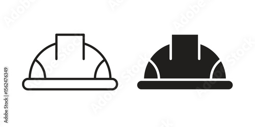 Safety helmet icon Black and White Vector Graphic