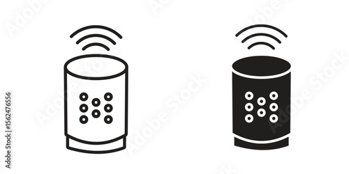 Smart speaker icon Black and White Vector Graphic