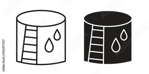 Water tank icon Black and White Vector Graphic