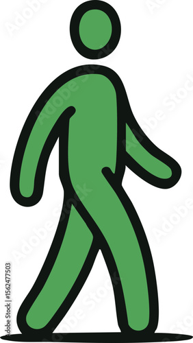 Walking Green Figure Icon
