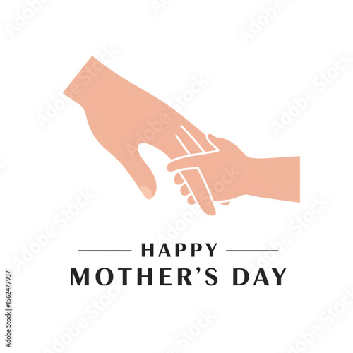 A heartwarming graphic of a mother's hand holding a child's, celebrating Mother's Day in a simple and elegant design.