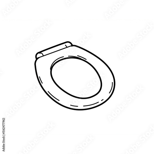 Clean toilet seat outline design, perfect for minimalist sanitary ware icons and bathroom related graphics.