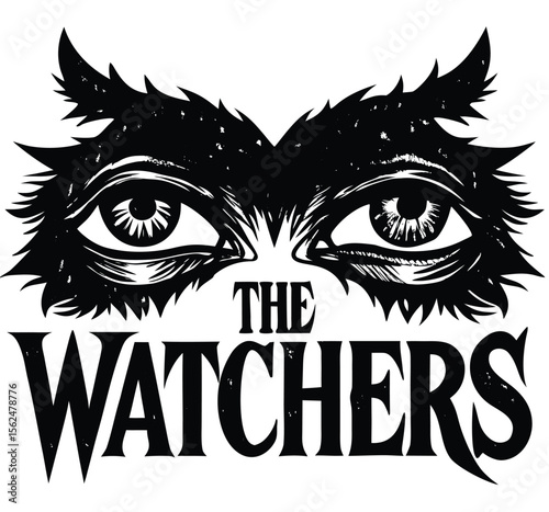 Shadowy Eyes The Watchers - A Dark and Mysterious Illustration