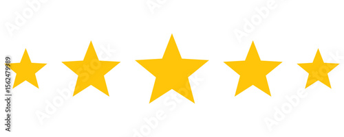5 star rating symbol yellow five star icon sign product quality service best satisfaction business gold simple minimal vector