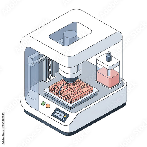 3D bioprinter printing organic tissue.