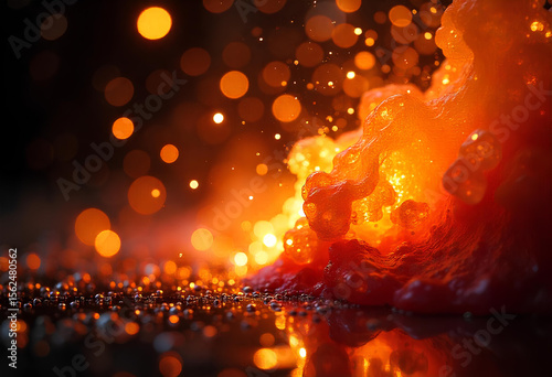 burning Candle Flame on a dark background