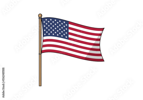 American flag waving symbolizing freedom and patriotism celebrating national holidays with bright