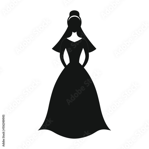 Bride in Gown Silhouette for Wedding Themes  
