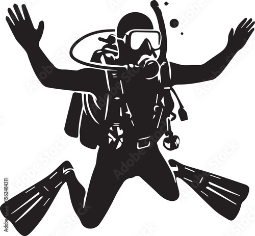 Print Scuba Diver Silhouette