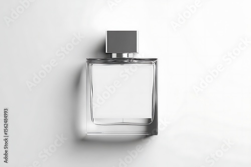Empty perfume bottle, square shape