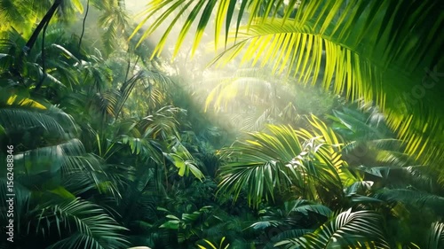 Lush Tropical Rainforest Sunbeams