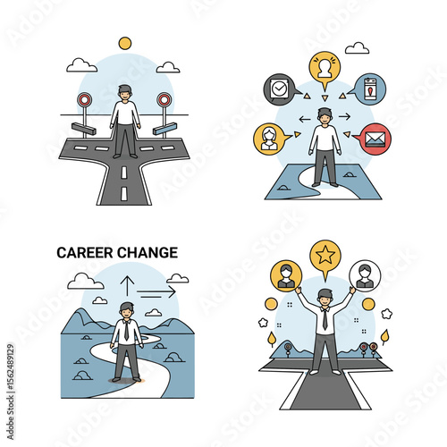 Career Change Crossroads:  Four Illustrative Scenarios of Professional Transition