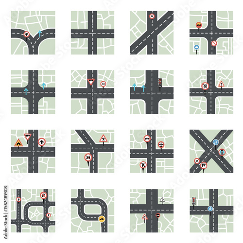 Collection of Diverse Road Intersection Maps with Traffic Signs