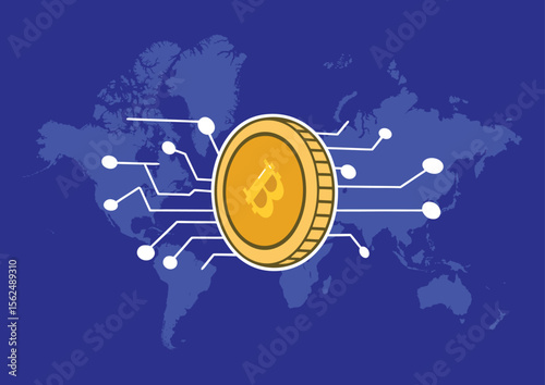 Global Bitcoin Network - Cryptocurrency World Map and Connections
