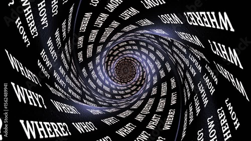 ANY QUESTION Keywords, Five Ws, Animation, Loop, 4k
