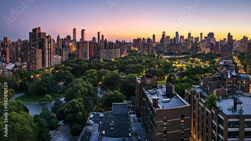 Manhattan Skyline Sunset, Central Park Jewel