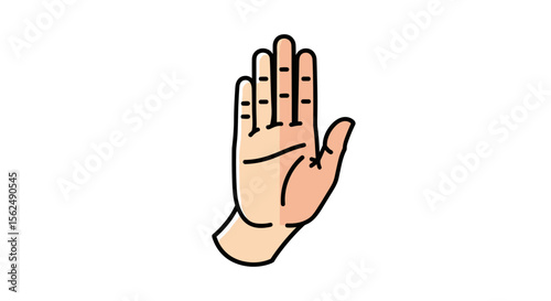 Stylized Hand Gesture Stop Signal Illustration