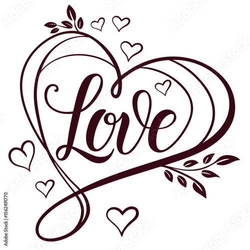 Romantic Love Heart SVG Design  Couple Silhouette with Balloons and Hearts Valentine’s Day Wedding Card, T-Shirt, and Printable Vector Art
