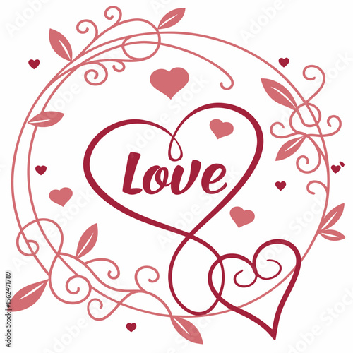 Romantic Love Heart SVG Design  Couple Silhouette with Balloons and Hearts Valentine’s Day Wedding Card, T-Shirt, and Printable Vector Art