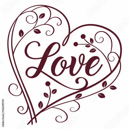 Romantic Love Heart SVG Design  Couple Silhouette with Balloons and Hearts Valentine’s Day Wedding Card, T-Shirt, and Printable Vector Art