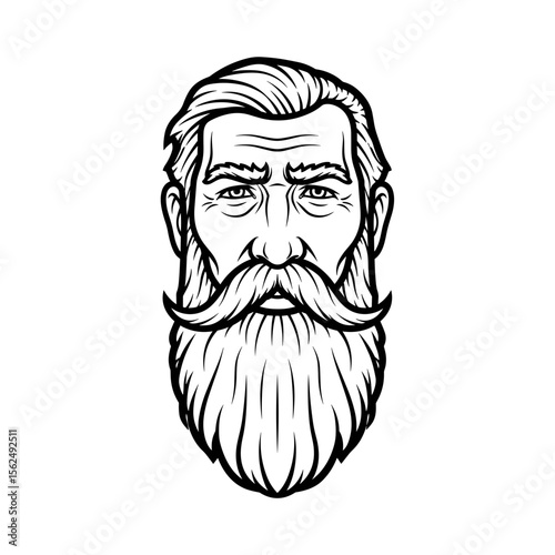 Stylish older man with a beard and mustache showcasing classic grooming aesthetics