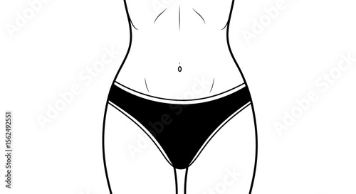 Illustration of bikini area emphasizing grooming and hygiene for hair removal