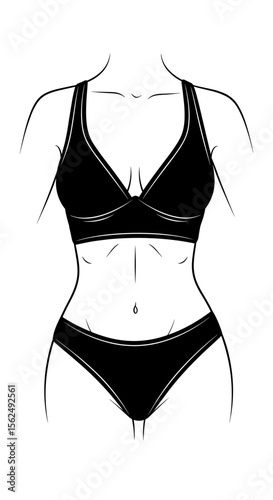 Illustration of bikini area for hair removal focusing on grooming and personal care