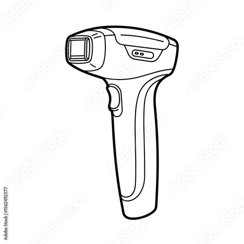 Hair removal device illustration representing an epilator in sleek design