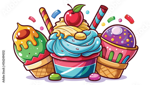 Vector illustration of a delicious ice cream