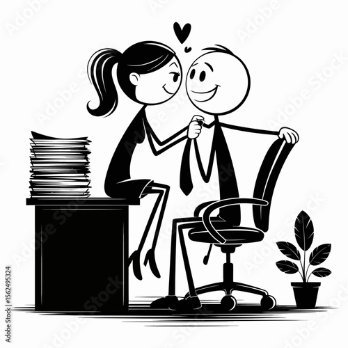 a man and an woman sitting table and chai on office time like romantic 