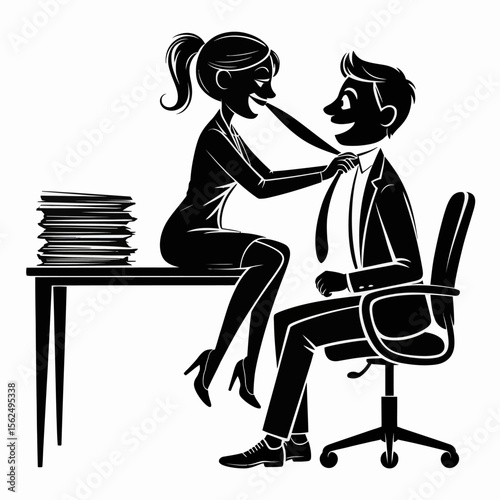 a man and an woman sitting table and chai on office time like romantic 