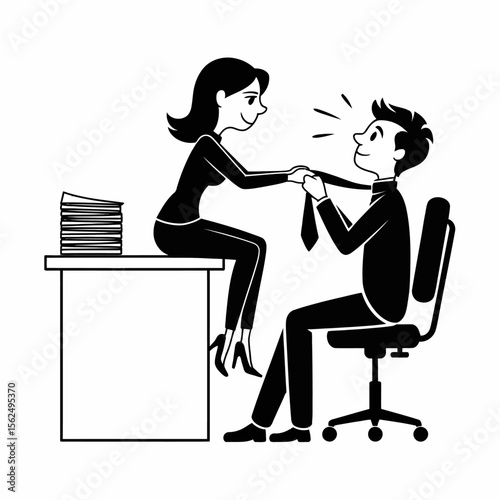a man and an woman sitting table and chai on office time like romantic 