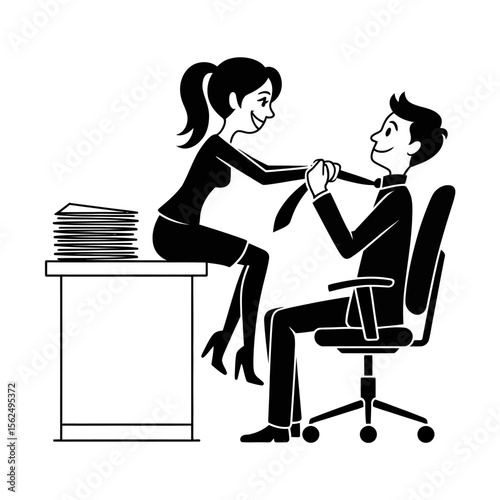a man and an woman sitting table and chai on office time like romantic 