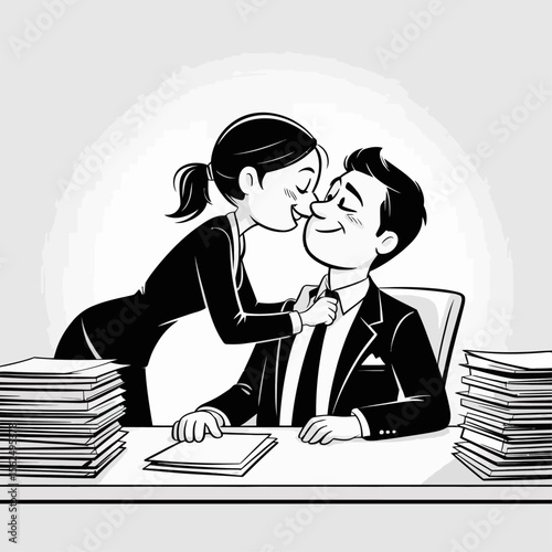 a man and an woman sitting table and chai on office time like romantic 