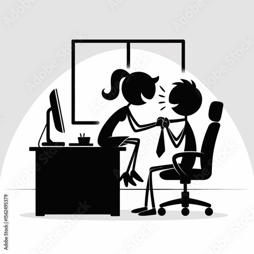 a man and an woman sitting table and chai on office time like romantic 