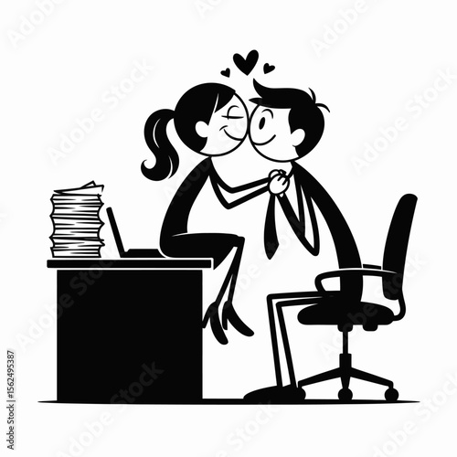 a man and an woman sitting table and chai on office time like romantic 