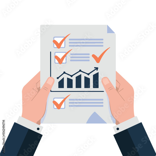 Checklist document quality control vector illustration