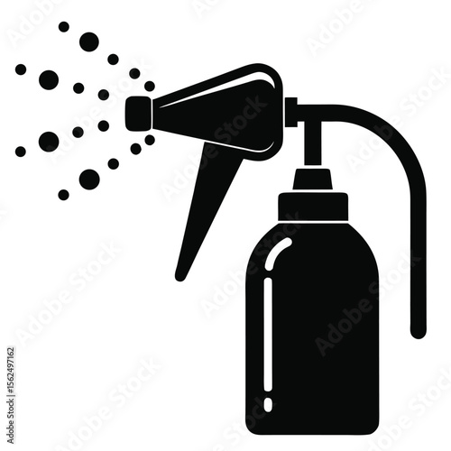 Simple Black Silhouette Illustration of a Nasal Spray Bottle