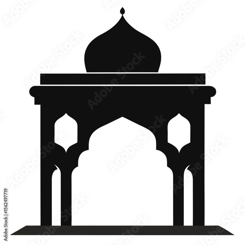 Elegant Islamic Architecture Dome and Arch Design Silhouette